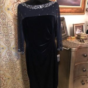 Navy Velvet Cocktail Dress